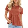imageEXLURA Womens Summer Cute Crop Tops Short Sleeve Pleated Tshirts Crewneck Business Trendy Blouse Beach Vacation Outfits 2025Caramel
