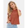 imageEXLURA Womens Summer Cute Crop Tops Short Sleeve Pleated Tshirts Crewneck Business Trendy Blouse Beach Vacation Outfits 2025Caramel