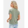 imageEXLURA Womens Summer Cute Crop Tops Short Sleeve Pleated Tshirts Crewneck Business Trendy Blouse Beach Vacation Outfits 2025Grey Green