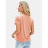 imageEXLURA Womens Summer Cute Crop Tops Short Sleeve Pleated Tshirts Crewneck Business Trendy Blouse Beach Vacation Outfits 2025Orange