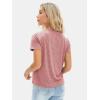 imageEXLURA Womens Summer Cute Crop Tops Short Sleeve Pleated Tshirts Crewneck Business Trendy Blouse Beach Vacation Outfits 2025Pink