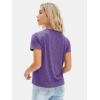 imageEXLURA Womens Summer Cute Crop Tops Short Sleeve Pleated Tshirts Crewneck Business Trendy Blouse Beach Vacation Outfits 2025Purple