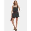 imageEXLURA Womens Summer Casual Denim Rompers Ruffle Strap Shorts Jean Short Jumpsuit with PocketsBlack