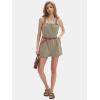 imageEXLURA Womens Summer Casual Denim Rompers Ruffle Strap Shorts Jean Short Jumpsuit with PocketsKhaki