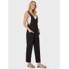 imageEXLURA Women Summer High Roller Denim Jumpsuits Casual Loose Beach Vacation Trendy Fashion Overalls Jeans Romper Pockets 2025Black