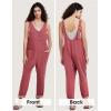 imageEXLURA Women Summer High Roller Denim Jumpsuits Casual Loose Beach Vacation Trendy Fashion Overalls Jeans Romper Pockets 2025Date Red
