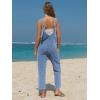 imageEXLURA Women Summer High Roller Denim Jumpsuits Casual Loose Beach Vacation Trendy Fashion Overalls Jeans Romper Pockets 2025Denim Light Blue