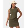 imageEXLURA Womens Summer 2 Piece Short Skirt Sets Sleeveless Top and Tennis Skorts Dressy Cotton Matching Sweatsuits Outfits 2025Army Green