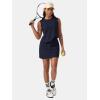 imageEXLURA Womens Summer 2 Piece Short Skirt Sets Sleeveless Top and Tennis Skorts Dressy Cotton Matching Sweatsuits Outfits 2025Dark Blue