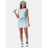 imageEXLURA Womens Summer 2 Piece Short Skirt Sets Sleeveless Top and Tennis Skorts Dressy Cotton Matching Sweatsuits Outfits 2025Light Blue