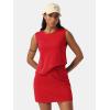 imageEXLURA Womens Summer 2 Piece Short Skirt Sets Sleeveless Top and Tennis Skorts Dressy Cotton Matching Sweatsuits Outfits 2025Red