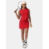 imageEXLURA Womens Summer 2 Piece Short Skirt Sets Sleeveless Top and Tennis Skorts Dressy Cotton Matching Sweatsuits Outfits 2025Red
