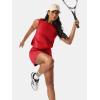 imageEXLURA Womens Summer 2 Piece Short Skirt Sets Sleeveless Top and Tennis Skorts Dressy Cotton Matching Sweatsuits Outfits 2025Red