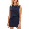 imageEXLURA Womens Summer 2 Piece Short Skirt Sets Sleeveless Top and Tennis Skorts Dressy Cotton Matching Sweatsuits Outfits 2025Dark Blue