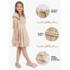 imageEXLURA Casual Short Cap Sleeve Girls Tie Back A Line Ruffle Hem Junior Teenage Kids Short Mini Dress Size 615 YearsBeige