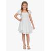 imageEXLURA Casual Short Cap Sleeve Girls Tie Back A Line Ruffle Hem Junior Teenage Kids Short Mini Dress Size 615 YearsWhite