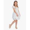 imageEXLURA Casual Short Cap Sleeve Girls Tie Back A Line Ruffle Hem Junior Teenage Kids Short Mini Dress Size 615 YearsWhite