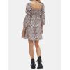 imageEXLURA Womens 2025 Square Neck Dress Long Puff Sleeve ALine Casual Short Mini DressesPink Floral