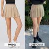 imageEXLURA Womens Mini Pleated Skirts High Waist Stretchy School Girl Outfit A Line Golf Tennis Skirt Skort Lining Shorts 2024Khaki