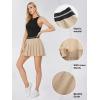 imageEXLURA Womens Mini Pleated Skirts High Waist Stretchy School Girl Outfit A Line Golf Tennis Skirt Skort Lining Shorts 2024Khaki