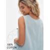 imageEXLURA Womens Summer 2 Piece Outfits Sleeveless Tank Top Matching Shorts Sets Cotton Striped Sweatsuits Vacation Beach 2025Blue Green
