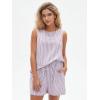 imageEXLURA Womens Summer 2 Piece Outfits Sleeveless Tank Top Matching Shorts Sets Cotton Striped Sweatsuits Vacation Beach 2025Purple