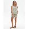 imageEXLURA Womens Summer 2 Piece Outfits Sleeveless Tank Top Matching Shorts Sets Cotton Striped Sweatsuits Vacation Beach 2025Yellow Green