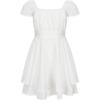 imageEXLURA Casual Short Cap Sleeve Girls Tie Back A Line Ruffle Hem Junior Teenage Kids Short Mini Dress Size 615 YearsWhite