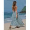 imageEXLURA Womens Elastic High Waist Flared Maxi Skirts Floral Swing Midi Skirt Casual Summer Long Skirt Beach Vacation ResortGreen Floral