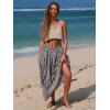 imageEXLURA Womens Elastic High Waist Flared Maxi Skirts Floral Swing Midi Skirt Casual Summer Long Skirt Beach Vacation ResortGrey Floral