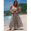 imageEXLURA Womens Elastic High Waist Flared Maxi Skirts Floral Swing Midi Skirt Casual Summer Long Skirt Beach Vacation ResortGrey Floral