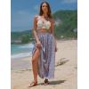 imageEXLURA Womens Elastic High Waist Flared Maxi Skirts Floral Swing Midi Skirt Casual Summer Long Skirt Beach Vacation ResortPurple Floral