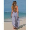 imageEXLURA Womens Elastic High Waist Flared Maxi Skirts Floral Swing Midi Skirt Casual Summer Long Skirt Beach Vacation ResortPurple Floral