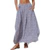 imageEXLURA Womens Elastic High Waist Flared Maxi Skirts Floral Swing Midi Skirt Casual Summer Long Skirt Beach Vacation ResortPurple Floral