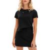 imageEXLURA Womens Summer 2 Piece Short Skirt Sets Short Sleeve Tshirt Matching Tennis Skort Dressy Cotton Travel Vacation OutfitsBlack