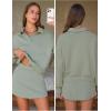 imageEXLURA Women Two Piece Sets 2025 Casual Polo Sweatshirt Skorts Matching Set Short Tennis Skirt Fall Workout Tracksuit OutfitsGrey Green