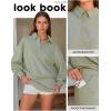 imageEXLURA Women Two Piece Sets 2025 Casual Polo Sweatshirt Skorts Matching Set Short Tennis Skirt Fall Workout Tracksuit OutfitsGrey Green
