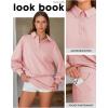 imageEXLURA Women Two Piece Sets 2025 Casual Polo Sweatshirt Skorts Matching Set Short Tennis Skirt Fall Workout Tracksuit OutfitsPink