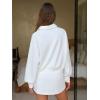 imageEXLURA Women Two Piece Sets 2025 Casual Polo Sweatshirt Skorts Matching Set Short Tennis Skirt Fall Workout Tracksuit OutfitsWhite