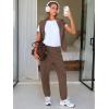 imageEXLURA Womens Cotton Sweatsuits 2 Piece Set Long Sleeve Cold Shoulder Pullover Tops Sweat Pants Lounge Sets Travel TracksuitDark Brown