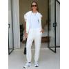 imageEXLURA Womens Cotton Sweatsuits 2 Piece Set Long Sleeve Cold Shoulder Pullover Tops Sweat Pants Lounge Sets Travel TracksuitWhite