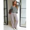 imageEXLURA Womens Oversized Pullover Sweaters Long Sleeve V Neck Knit Loose Off The Shoulder Sweater Tops Fall Winter Trendy 2025Army Green