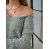 imageEXLURA Womens Oversized Pullover Sweaters Long Sleeve V Neck Knit Loose Off The Shoulder Sweater Tops Fall Winter Trendy 2025Army Green