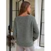 imageEXLURA Womens Oversized Pullover Sweaters Long Sleeve V Neck Knit Loose Off The Shoulder Sweater Tops Fall Winter Trendy 2025Army Green