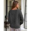 imageEXLURA Womens Oversized Pullover Sweaters Long Sleeve V Neck Knit Loose Off The Shoulder Sweater Tops Fall Winter Trendy 2025Black