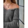 imageEXLURA Womens Oversized Pullover Sweaters Long Sleeve V Neck Knit Loose Off The Shoulder Sweater Tops Fall Winter Trendy 2025Black