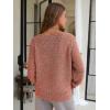 imageEXLURA Womens Oversized Pullover Sweaters Long Sleeve V Neck Knit Loose Off The Shoulder Sweater Tops Fall Winter Trendy 2025Dusty Orange