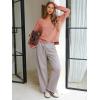 imageEXLURA Womens Oversized Pullover Sweaters Long Sleeve V Neck Knit Loose Off The Shoulder Sweater Tops Fall Winter Trendy 2025Dusty Orange