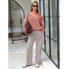 imageEXLURA Womens Oversized Pullover Sweaters Long Sleeve V Neck Knit Loose Off The Shoulder Sweater Tops Fall Winter Trendy 2025Dusty Orange