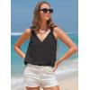imageEXLURA Womens Summer Tank Top Business Casual V Neck Knotted Sleeveless Blouses Fashion Trendy Dressy Work Shirt Outfits 2025Black